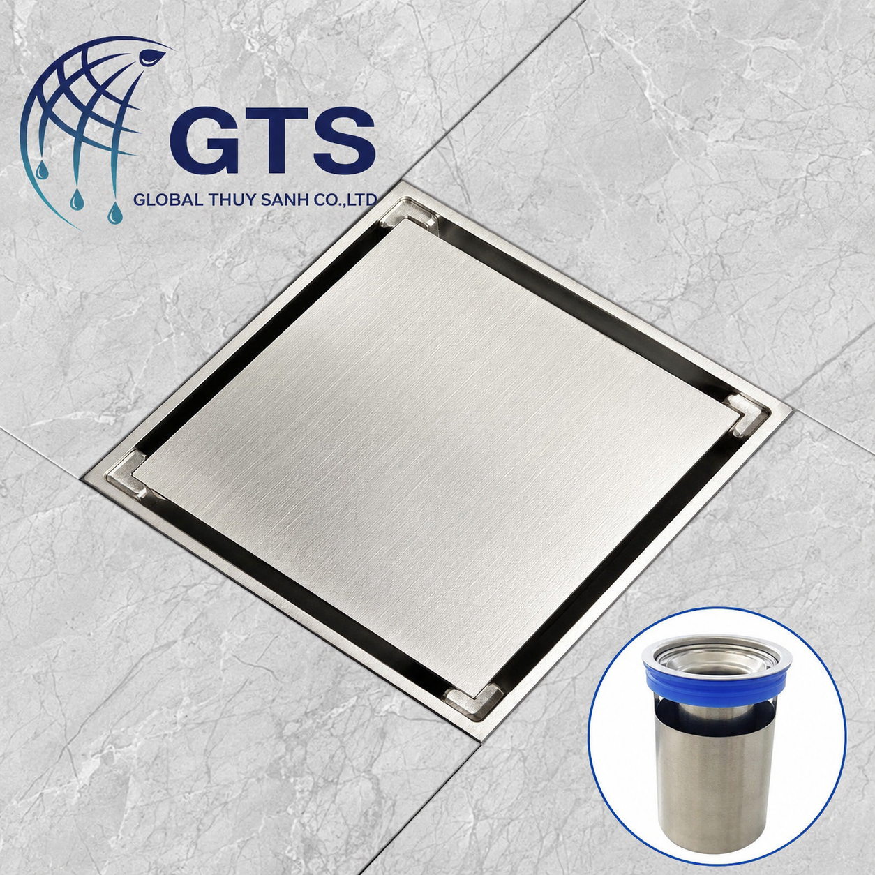 Phễu thu sàn lát gạch đồng đúc FD51T